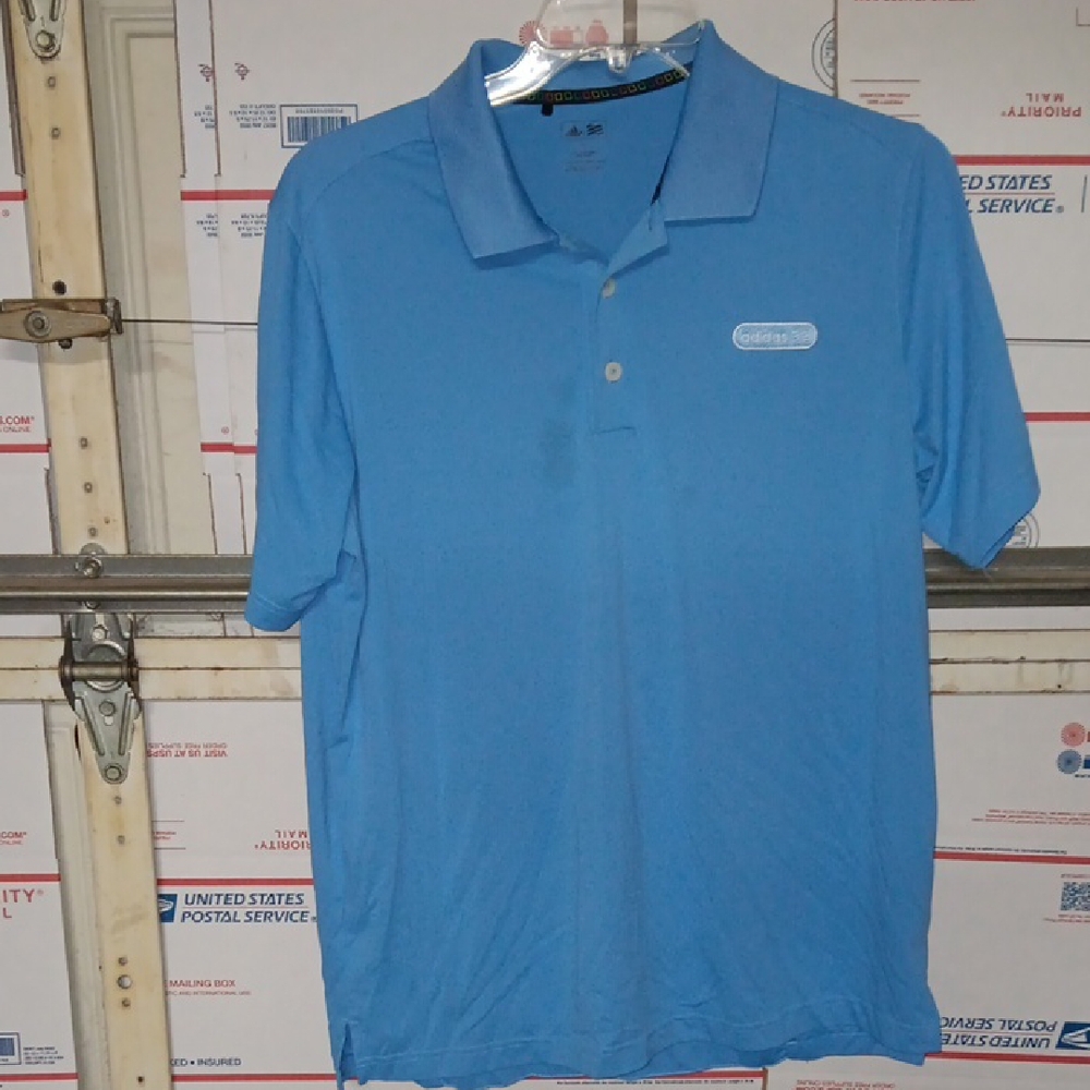 Adidas Golf Size L Men's Blue Polo Shirt (SKU N164)